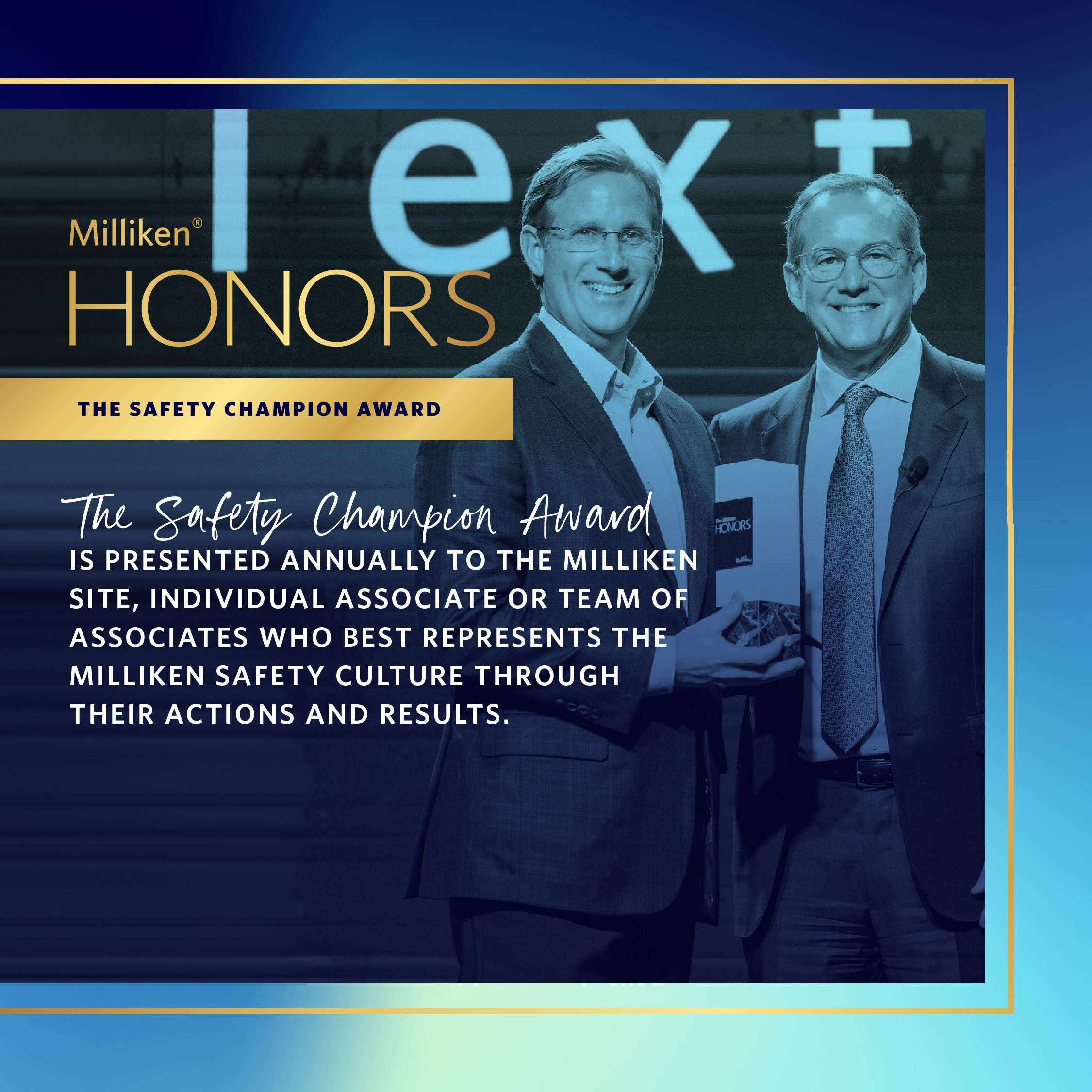 Safety Champion Award - Ghent Textile Plant